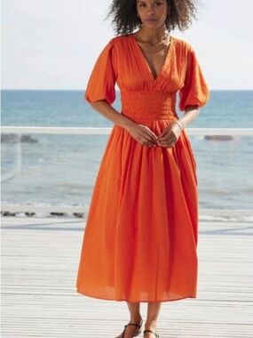 AYR extra extra maxi dress cara orange cotton vacation resort bold size XL